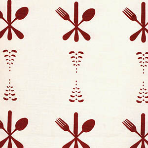 090 / 4 Fork Knife & Spoon - Red